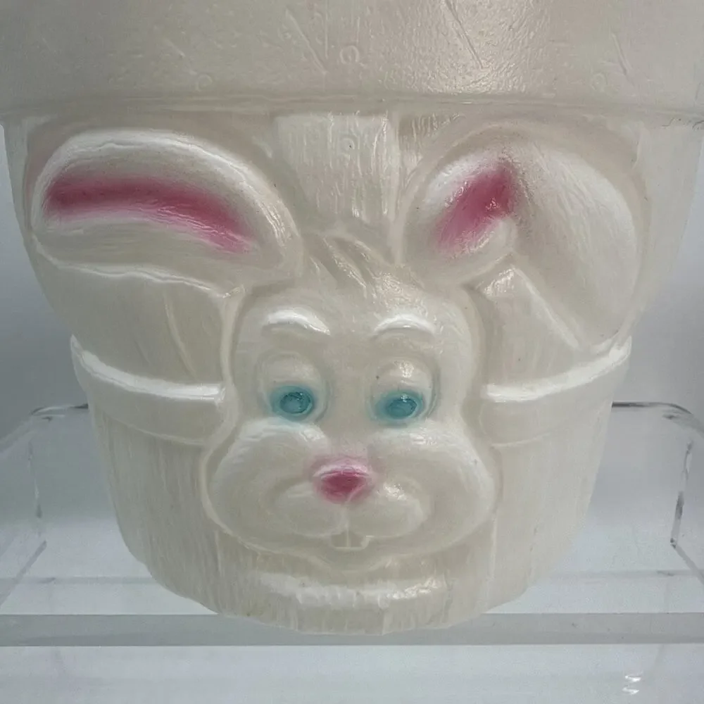 Vintage Empire Plastics Easter Basket Bucket Pail Bunny Blow Mold Quick Ship⬇️
